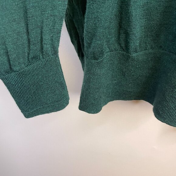 Banana Republic Preppy Indie Academia Sweater Medium Forest Merino Wool Layering - Picture 7 of 9